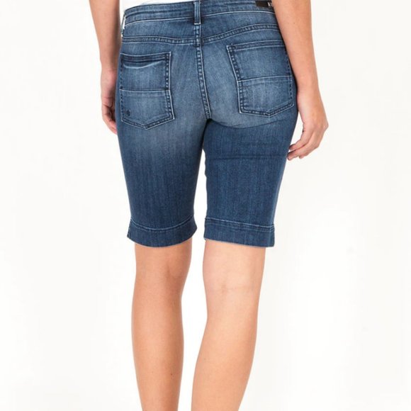 EUC Kut from the Kloth Natalie Bermuda Denim Shorts Size 8 - Picture 1 of 16